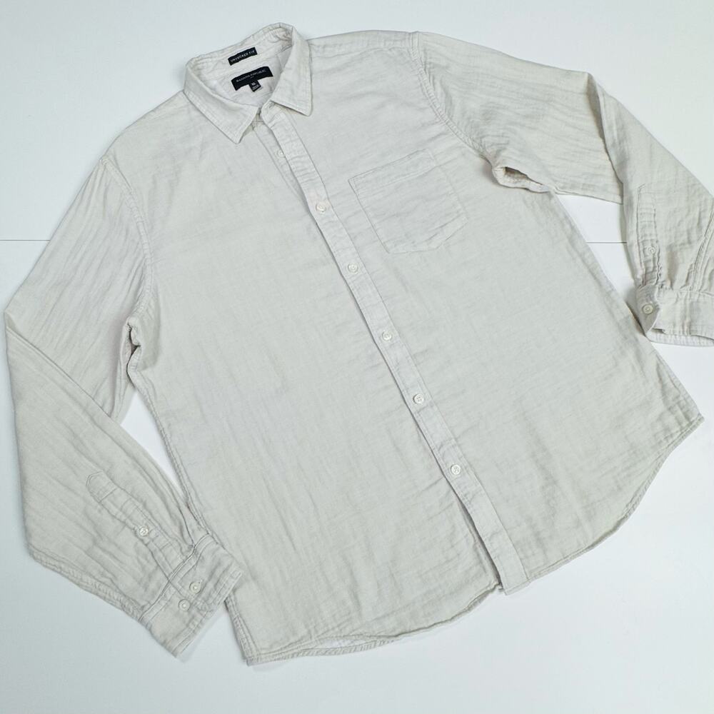 Banana Republic Untucked Fit Men's XL Beige Long Sleeve Button Up Shirt